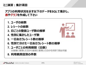 sql講座では実際の業務での活用を想定した演習問題をできる点が魅力